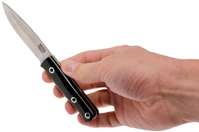 Bark River Mini Bushcrafter CPM 3V, Black Canvas Micarta, Hollow Pins 6 Bark River Mini Bushcrafter CPM 3V, Black Canvas Micarta, Hollow Pins - Image 6