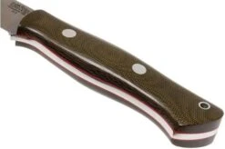 Bark River Aurora A2, Green Canvas Micarta, Red Liners -Silk Knives Shop BRK06 140GRCRL 04 bark river brk06 140grcrl 04