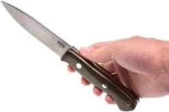 Bark River Aurora A2, Green Canvas Micarta, Red Liners -Silk Knives Shop BRK06 140GRCRL 06 bark river brk06 140grcrl 06