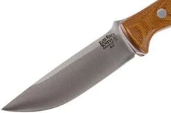 Bark River Gunny A2, Natural Canvas Micarta, Red Liners, Brown Sheath -Silk Knives Shop BRK07 011NRCRL 03 bark river brk07 011nrcrl 03