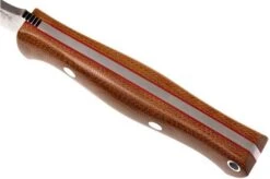 Bark River Gunny A2, Natural Canvas Micarta, Red Liners, Brown Sheath -Silk Knives Shop BRK07 011NRCRL 05 bark river brk07 011nrcrl 05