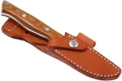 Bark River Gunny A2, Natural Canvas Micarta, Red Liners, Brown Sheath -Silk Knives Shop BRK07 011NRCRL 07 bark river brk07 011nrcrl 07