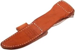 Bark River Gunny A2, Natural Canvas Micarta, Red Liners, Brown Sheath -Silk Knives Shop BRK07 011NRCRL 08 bark river brk07 011nrcrl 08