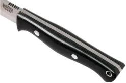 Bark River Gunny Scandi CPM 3V, Black Canvas Micarta, Brown Sheath -Silk Knives Shop BRK07 024BRKC 05 bark river brk07 024brkc 05