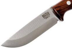 Bark River Gunny Scandi CPM 3V, Desert Ironwood, Brown Sheath -Silk Knives Shop BRK07 024DIW 03 bark river brk07 024diw 03