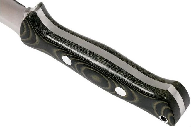 Bark River Bravo 1 A2, Black & Green Linnen Micarta, Brown Sheath 4 Bark River Bravo 1 A2, Black & Green Linnen Micarta, Brown Sheath - Image 4