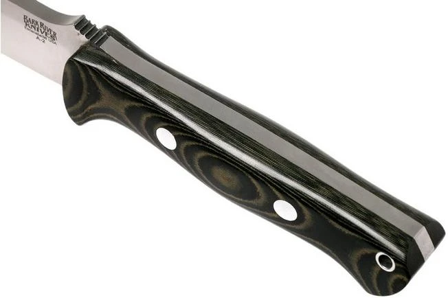 Bark River Bravo 1 A2, Black & Green Linnen Micarta, Brown Sheath 5 Bark River Bravo 1 A2, Black & Green Linnen Micarta, Brown Sheath - Image 5