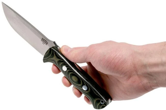 Bark River Bravo 1 A2, Black & Green Linnen Micarta, Brown Sheath 6 Bark River Bravo 1 A2, Black & Green Linnen Micarta, Brown Sheath - Image 6