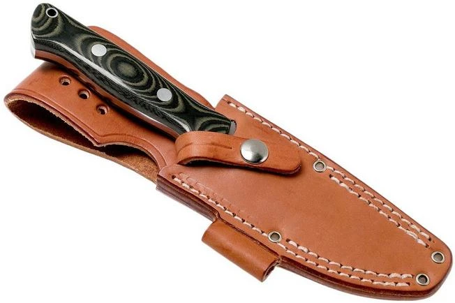 Bark River Bravo 1 A2, Black & Green Linnen Micarta, Brown Sheath 7 Bark River Bravo 1 A2, Black & Green Linnen Micarta, Brown Sheath - Image 7