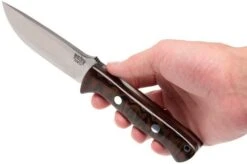 Bark River Bravo 1 CPM 3V, Burgundy Snakeskin Micarta, Brown Sheath -Silk Knives Shop BRK07 114SBC 06 bark river brk07 114sbc 06