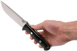 Bark River Bravo 1.2 CPM 3V, Black Canvas Micarta, Brown Sheath -Silk Knives Shop BRK07 123BRKC 07 bark river bravo brk07 123brkc 07