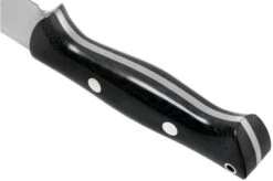 Bark River Bravo 1 LT CPM 3V Rampless, Black Canvas Micarta, Brown Sheath -Silk Knives Shop BRK07 126BRKC RS 04 bark river knives v202107