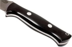 Bark River Bravo 1 LT CPM 3V, Black Canvas Micarta, Brown Sheath -Silk Knives Shop BRK07 126BRKC 04 bark river brk07 126brkc 04