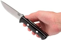 Bark River Bravo 1 LT CPM 3V, Black Canvas Micarta, Brown Sheath -Silk Knives Shop BRK07 126BRKC 06 bark river brk07 126brkc 06