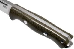 Bark River Bravo Squad Leader CPM 3V, Green Canvas Micarta -Silk Knives Shop BRK07 222GCM 05 bark river knives