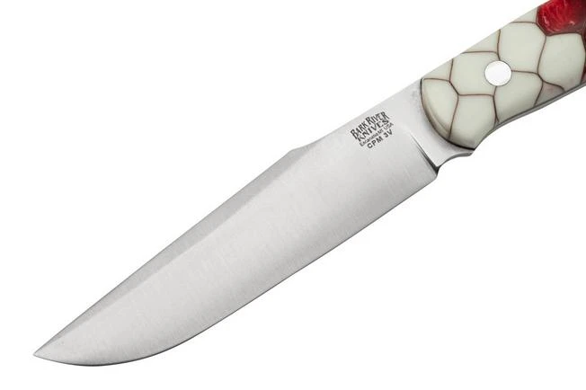 Bark River Ultra Lite Field Knife CPM 3V Ruby Frost Dragonscale Red Liner, Bushcraft Knife 3 Bark River Ultra Lite Field Knife CPM 3V Ruby Frost Dragonscale Red Liner, Bushcraft Knife - Image 3