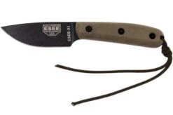 ESEE Model 3HM Bushcraft Knife Modified Handle, Leather Sheath