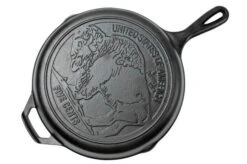 Lodge Classic Cast Iron "Buffalo Nickel" Logo L8SK3BN, Diameter Approx. 26 Cm, Frying Pan -Silk Knives Shop LG L 8SK3BN 03 lodgeskillet