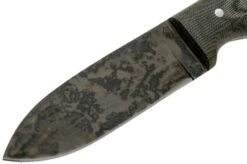LT Wright Bushcrafter HC, 1075, Matte Black Micarta, Leather Sheath, Bushcraft Knife -Silk Knives Shop LT BHC BM LS 03 lt wright