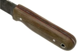 LT Wright Bushcrafter HC, 1075, Matte Green Micarta, Red Liners, Leather Sheath, Bushcraft Knife -Silk Knives Shop LT BHC GM RL LS 05 lt wright