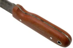 LT Wright Bushcrafter HC, 1075, Matte Natural Micarta, Leather Sheath, Bushcraft Knife -Silk Knives Shop LT BHC NM LS 04 lt wright