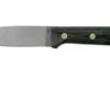 LT Wright Genesis Flat Grind, A2, Matte Black Micarta, Leather Sheath, Bushcraft Knife
