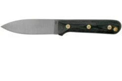 LT Wright Genesis Flat Grind, A2, Matte Black Micarta, Leather Sheath, Bushcraft Knife