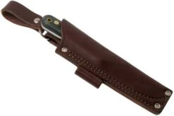 LT Wright Genesis Flat Grind, A2, Matte Black Micarta, Leather Sheath, Bushcraft Knife -Silk Knives Shop LT GEN FL BM LS 06 lt wright