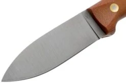 LT Wright Genesis Flat Grind, A2, Matte Natural Micarta, Leather Sheath, Bushcraft Knife -Silk Knives Shop LT GEN FL NM LS 03 lt wright