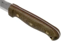 LT Wright GNS Scandi Grind, O1, Matte Green Micarta, Red Liners, Leather Sheath, Bushcraft Knife -Silk Knives Shop LT GNS SC GM RL LS 05 lt wright