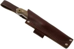 LT Wright GNS Scandi Grind, O1, Matte Green Micarta, Red Liners, Leather Sheath, Bushcraft Knife -Silk Knives Shop LT GNS SC GM RL LS 06 lt wright