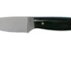LT Wright Patriot, A2, Polished Black Micarta, Blue Liners, Leather Sheath, Outdoor Knife