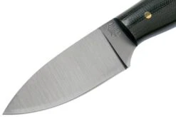 LT Wright Patriot, A2, Polished Black Micarta, Blue Liners, Leather Sheath, Outdoor Knife -Silk Knives Shop LT PAT BM BL POL LS 03 lt wright