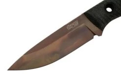 TRC Knives Classic Freedom M390 Apo Finish Black Canvas Micarta, Bushcraft Knife -Silk Knives Shop TI CF BM 34APO 03 trc